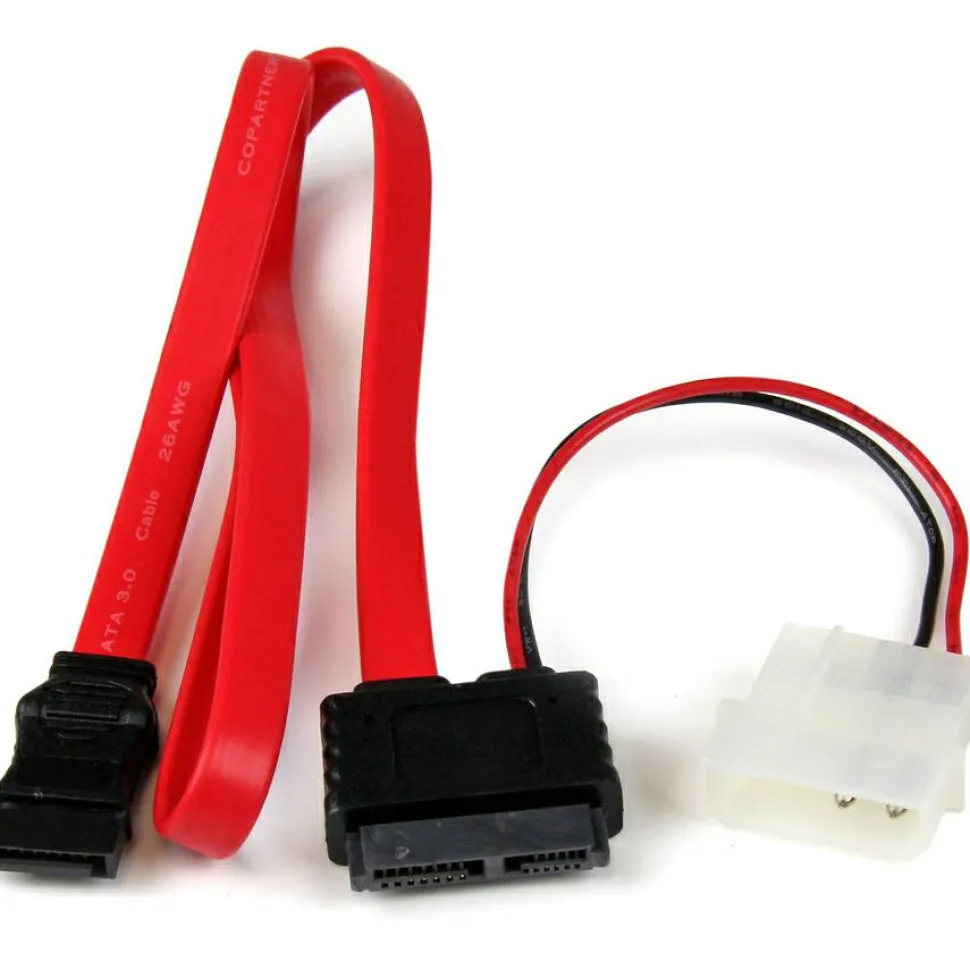 StarTech 20in Slimline SATA to SATA with LP4 Power Cable Adapter