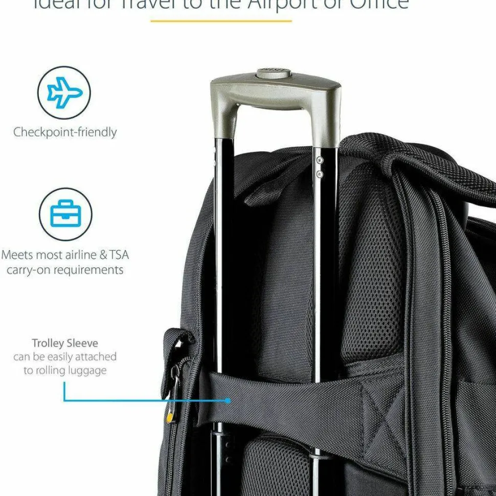 StarTech 17.3" Laptop Backpack w/ Removable Accessory Case, Professional IT Tech Backpack for Work/Travel/Commute, Nylon Computer Bag