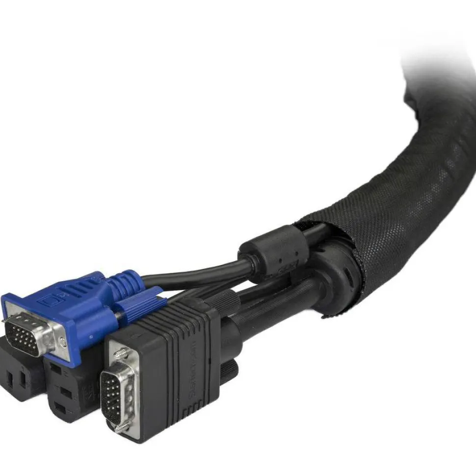 StarTech 6.5' (2m) Cable Management Sleeve/Wrap - Flexible Cable Manager - Expandable Coiled Cord Protector/Organizer - Trimmable