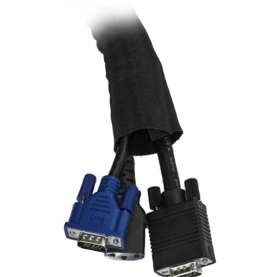 StarTech 6.5' (2m) Cable Management Sleeve/Wrap - Flexible Cable Manager - Expandable Coiled Cord Protector/Organizer - Trimmable