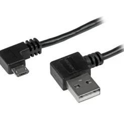 StarTech 1m 3 ft Micro-USB Cable with Right-Angled Connectors - M/M - USB A to Micro B Cable
