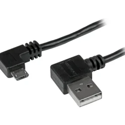 StarTech 2m 6 ft Micro-USB Cable with Right-Angled Connectors - M/M - USB A to Micro B Cable