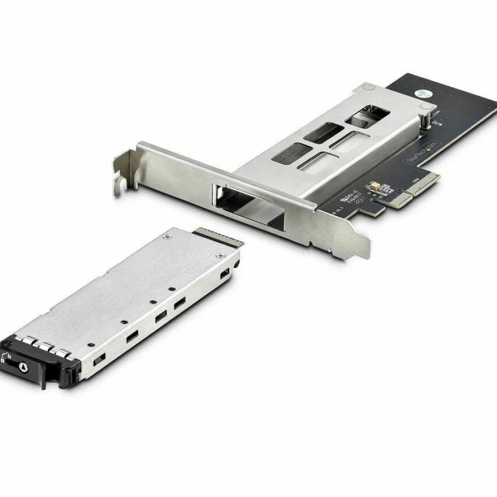 StarTech M.2 NVMe SSD to PCIe x4 Removable Mobile Rack for PCI Express Expansion Slot, Tool-less Installation, PCIe Hot-Swap Drive Bay