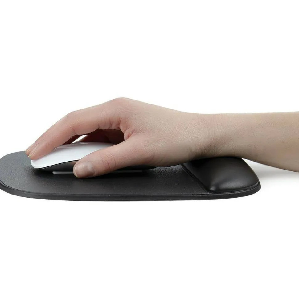 StarTech Mouse Pad with Hand Rest, 6.7x7.1x 0.8in (17x18x2cm), Ergonomic Mouse Pad w/Wrist Support, Non-Slip Base, Gel Mouse Pad, TAA