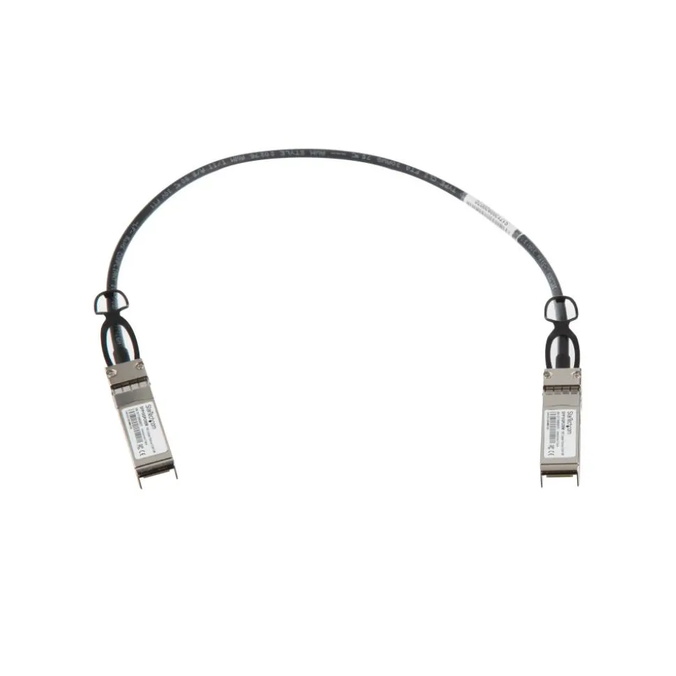 StarTech MSA Uncoded Compatible 0.5m 10G SFP+ to SFP+ Direct Attach Cable - 10 GbE SFP+ Copper DAC 10 Gbps Low Power Passive Twinax