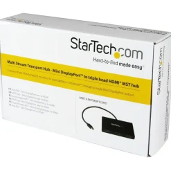 StarTech 3-Port Multi Monitor Adapter, Mini DisplayPort to HDMI MST Hub, 3x 1080p, Video Splitter for Extended Desktop Mode, Windows