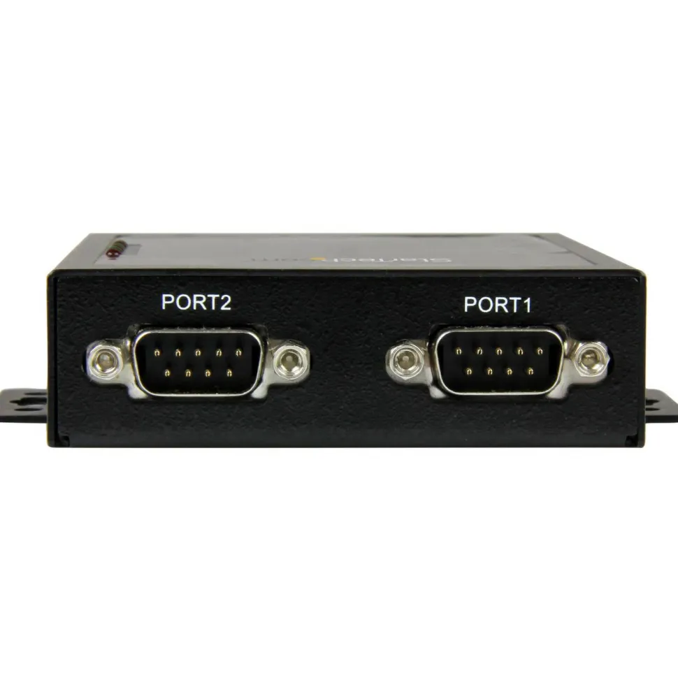 StarTech 2 Port Serial-to-IP Ethernet Device Server, RS232, Metal and Mountable, Serial Device Server, TAA