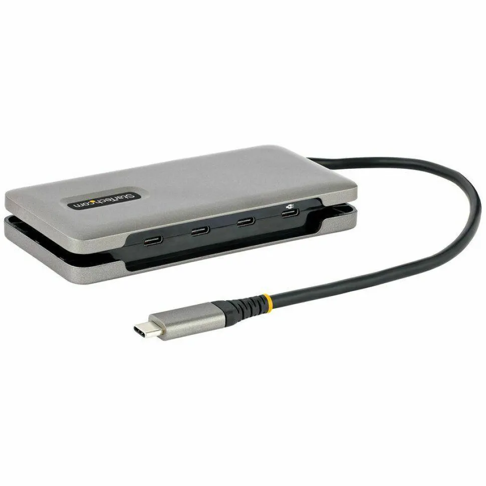 StarTech 4-Port USB-C Hub, USB 3.2 Gen 2, 10Gbps, 100W Power Delivery Pass-Through, 12.6in (32cm) Cable, Portable USB Expansion Hub