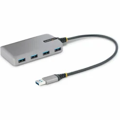 StarTech 4-Port USB Hub, USB 3.0 5Gbps, Bus Powered, USB-A to 4xA w/ Optional Auxiliary Power, Portable Laptop USB Hub, 1ft/30cm Cable