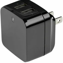 StarTech 2 Port USB Wall Charger, 17W Wall Charger Hub (2.4A & 1A port), Dual USB-A Power Adapter, Portable Charger for Phones/Tablets