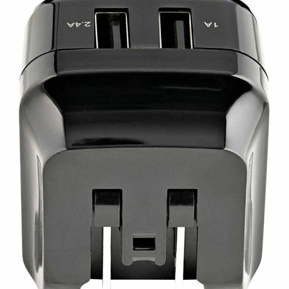 StarTech 2 Port USB Wall Charger, 17W Wall Charger Hub (2.4A & 1A port), Dual USB-A Power Adapter, Portable Charger for Phones/Tablets