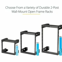 StarTech 2-Post 12U Heavy-Duty Wall-Mount Network Rack, 19