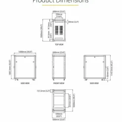StarTech 4-Post 22U Server Rack Cabinet, 19