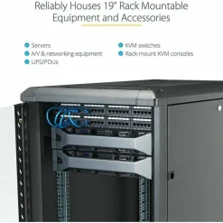 StarTech 4-Post 22U Server Rack Cabinet, 19