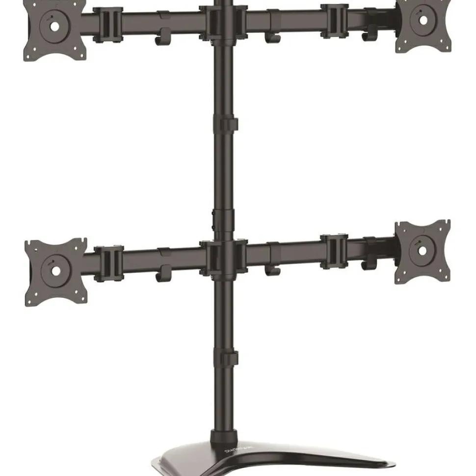 StarTech Quad Monitor Stand, Crossbar, Steel, Monitors up to 27" (17.6lb/8kg), VESA Monitor, Computer Monitor Stand, Monitor Arm