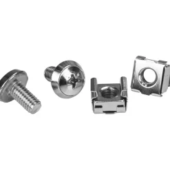 StarTech Rack Screws, 20 Pack, Installation Tool, 12 mm M6 Screws, M6 Nuts, Cabinet Mounting Screws and Cage Nuts, TAA