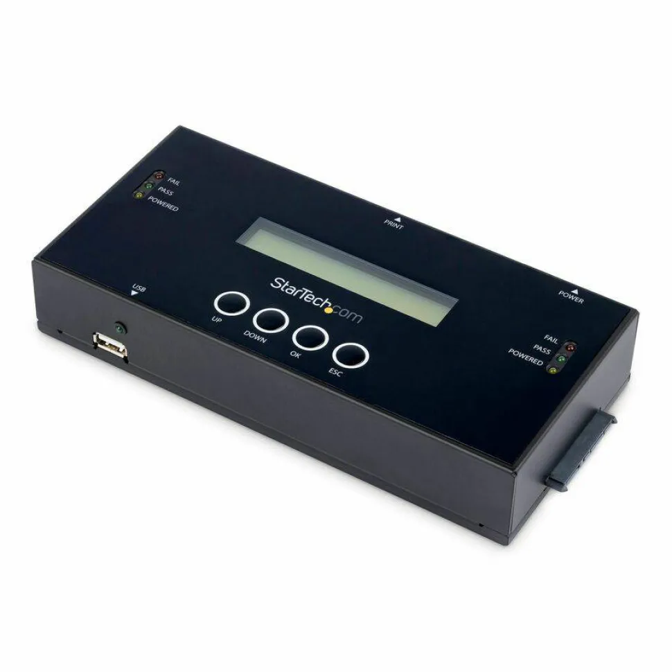 StarTech 1:1 Standalone Hard Drive Duplicator and Eraser, SAS/SATA HDD/SSD Cloner/Copier & Disk Eraser/Sanitizer/Wiper, Toolless, TAA