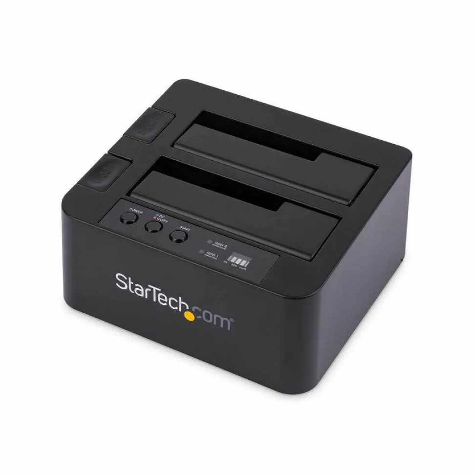 StarTech Standalone Hard Drive Duplicator, External Dual Bay HDD/SSD Cloner/Copier, USB 3.1 to SATA Drive Docking Station, Disk Cloner