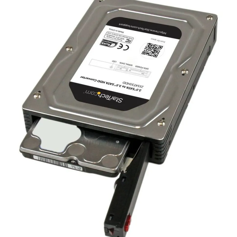 StarTech 2.5" to 3.5" SATA Aluminum Hard Drive Adapter Enclosure with SSD / HDD Height up to 12.5mm