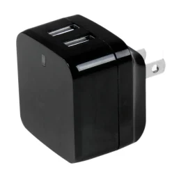 StarTech Travel USB Wall Charger - 2 Port - Black - Universal Travel Adapter - International Power Adapter - USB Charger