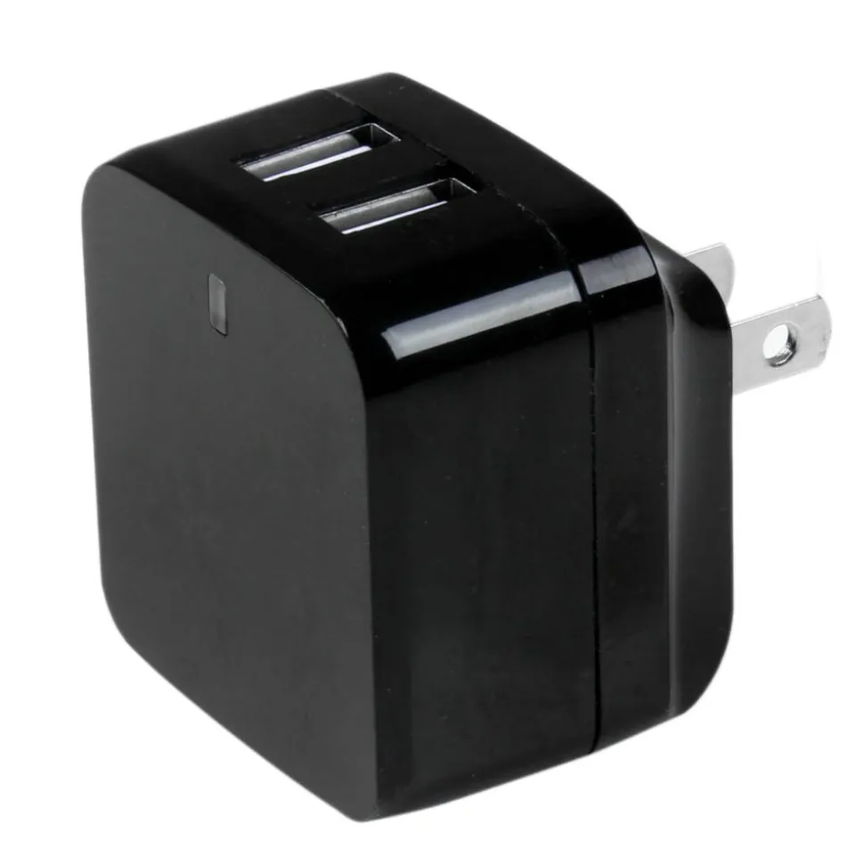 StarTech Travel USB Wall Charger - 2 Port - Black - Universal Travel Adapter - International Power Adapter - USB Charger