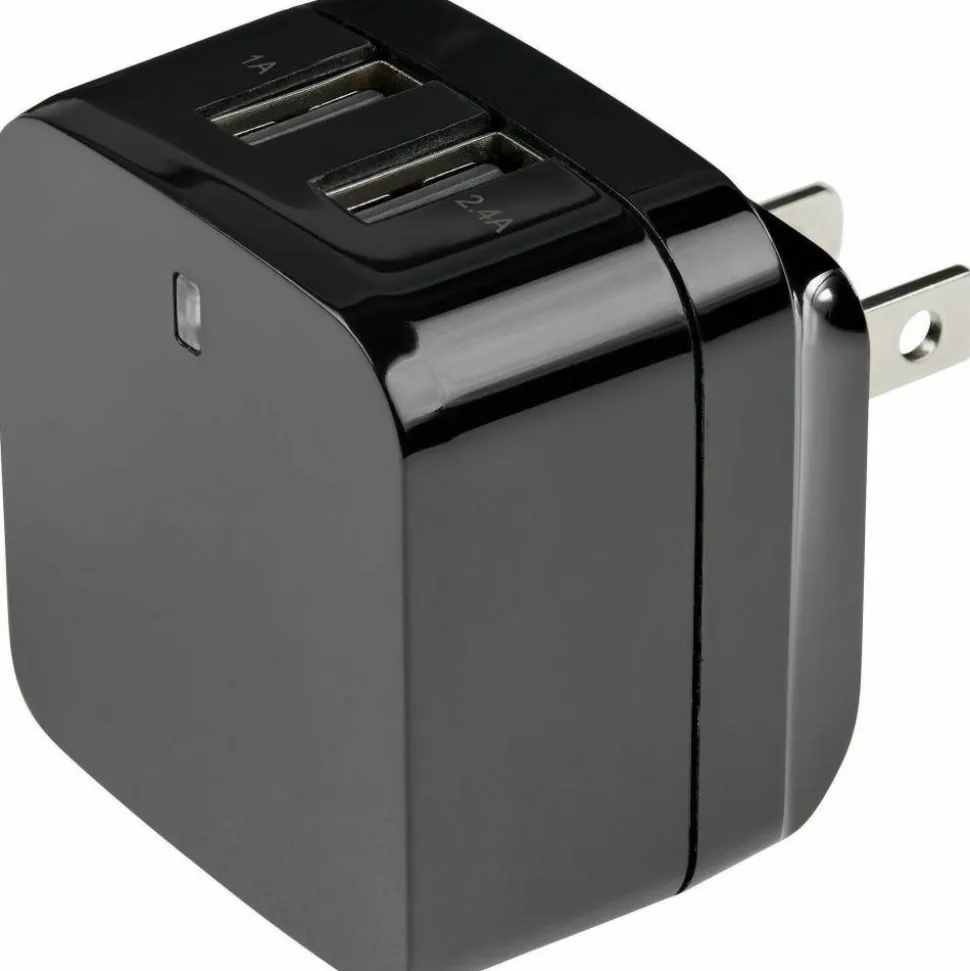 StarTech Travel USB Wall Charger - 2 Port - Black - Universal Travel Adapter - International Power Adapter - USB Charger