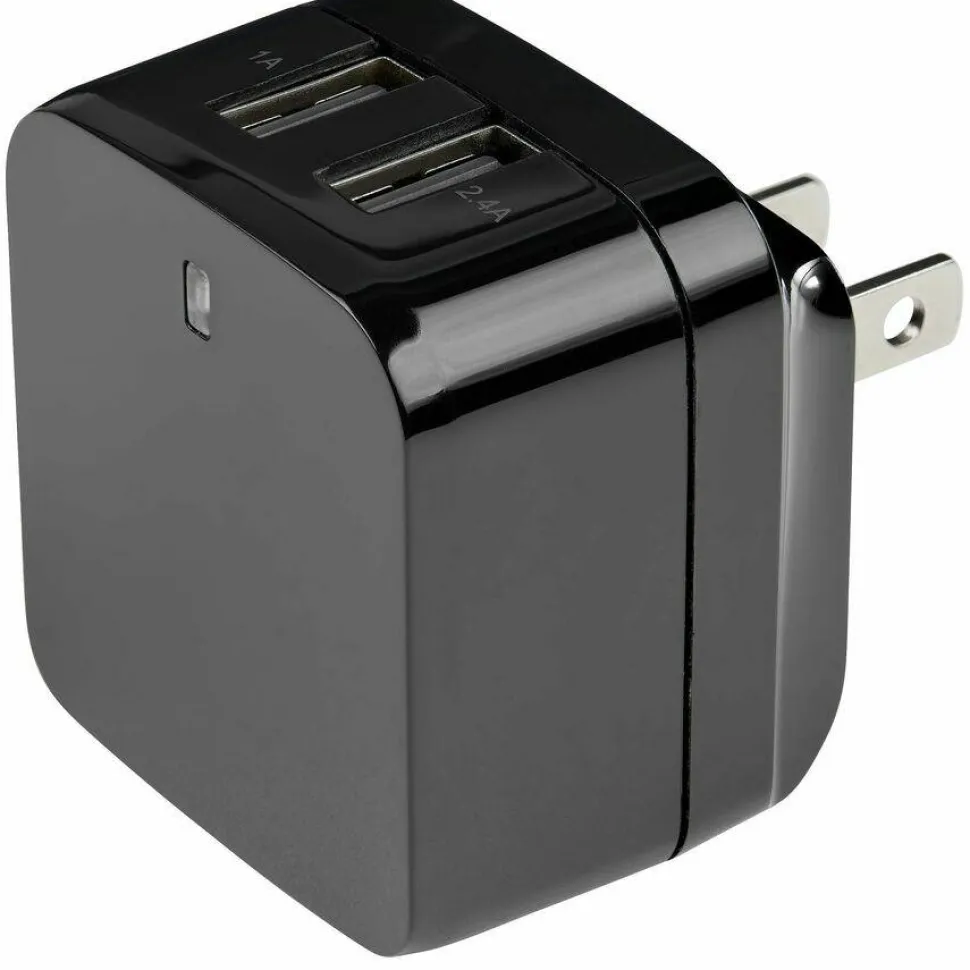 StarTech Travel USB Wall Charger - 2 Port - Black - Universal Travel Adapter - International Power Adapter - USB Charger