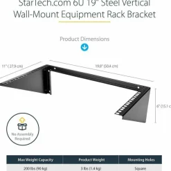 StarTech 6U 19-Inch Steel Vertical Rack and Wallmountable Server Rack, TAA
