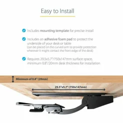 StarTech Under Desk Keyboard Tray, Height Adjustable Keyboard and Mouse Tray (10