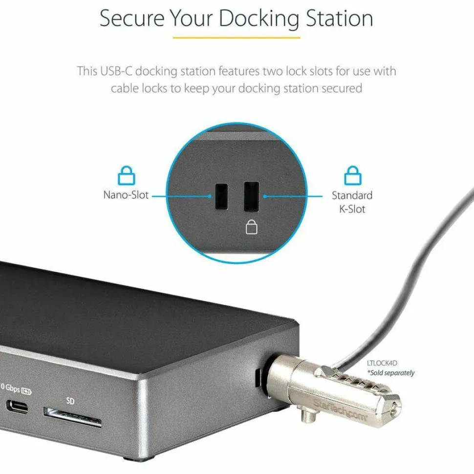 StarTech USB C Dock, Triple 4K Monitor USB-C Docking Station with DP 1.4 & DSC, 2x DisplayPort & 1x HDMI, 100W PD, 6x USB (2x 10Gbps)
