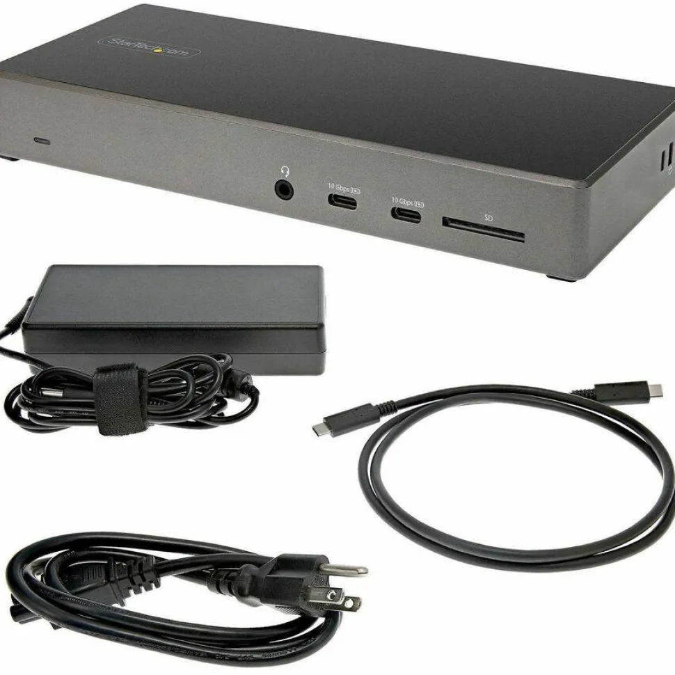 StarTech USB C Dock, Triple 4K Monitor USB-C Docking Station with DP 1.4 & DSC, 2x DisplayPort & 1x HDMI, 100W PD, 6x USB (2x 10Gbps)