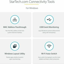 StarTech USB C Multiport Adapter, 4K 60Hz HDMI HDR10 Video, 3 Port 5Gbps USB 3.2 Hub, 100W PD PassThrough, GbE, Mini Travel Dock