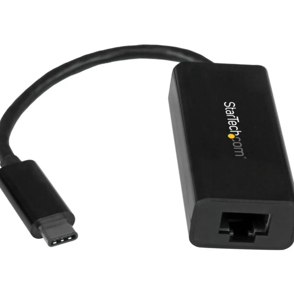 StarTech USB C to Gigabit Ethernet Adapter - Thunderbolt 3 - 10/100/1000Mbps - Black