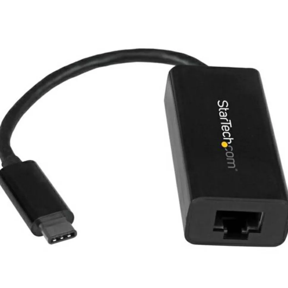 StarTech USB C to Gigabit Ethernet Adapter - Thunderbolt 3 - 10/100/1000Mbps - Black
