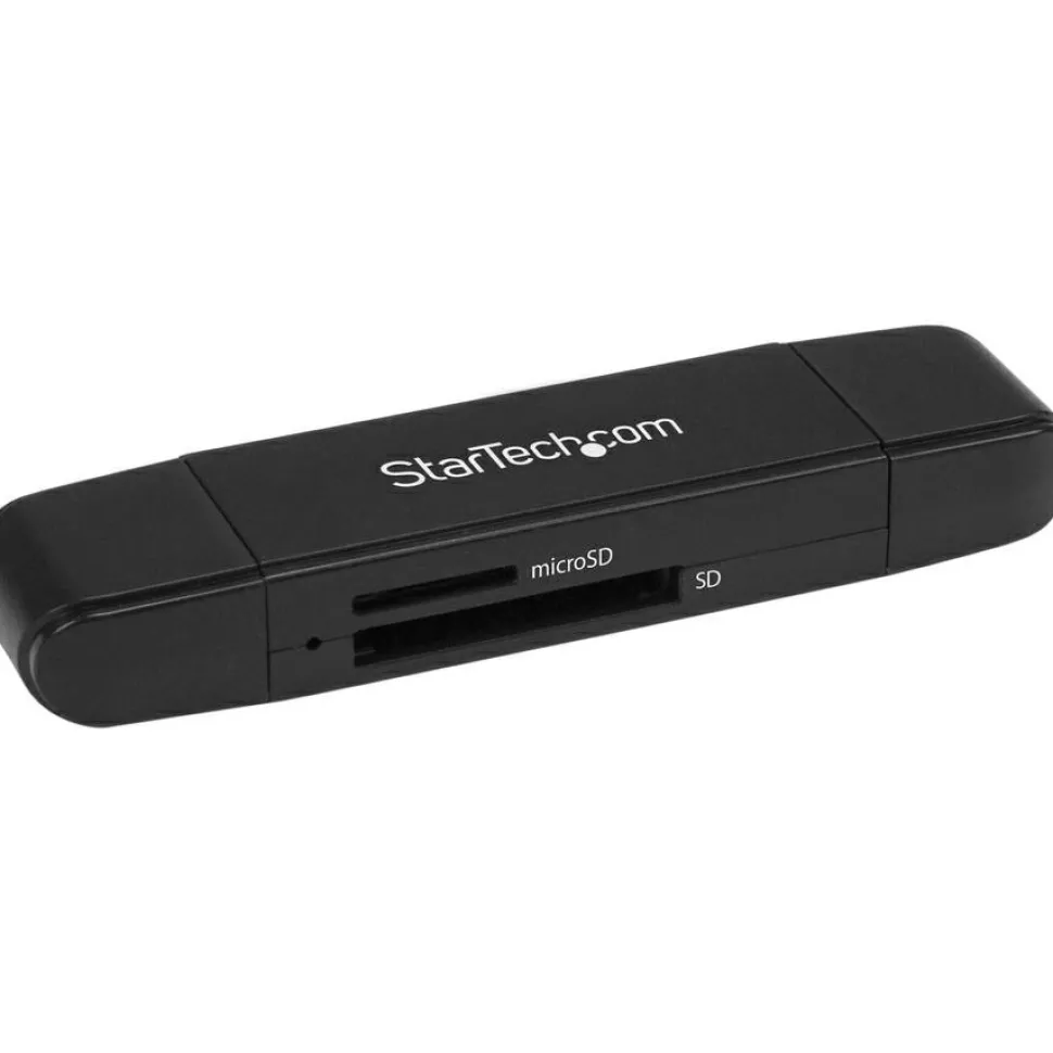 StarTech USB 3.0 Memory Card Reader for SD and microSD Cards - USB-C and USB-A - Portable USB SD and microSD Card Reader