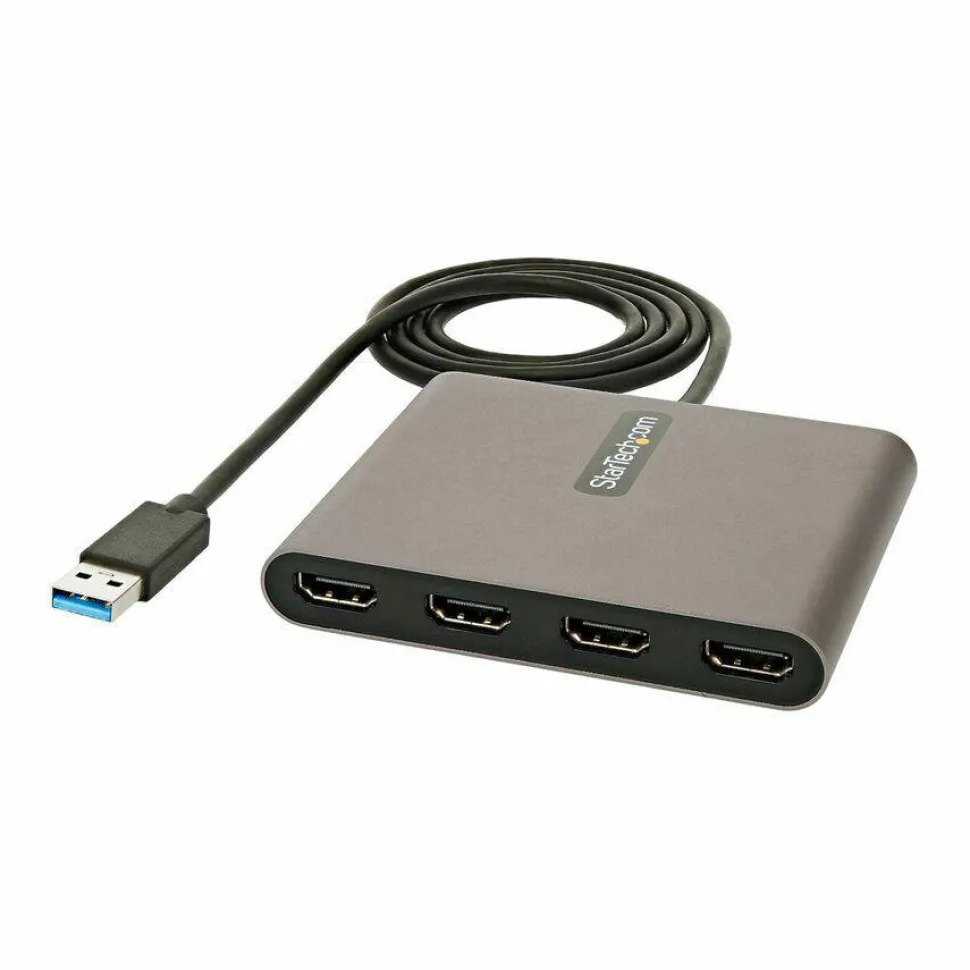 StarTech USB 3.0 to Quad HDMI Adapter, USB to 4x HDMI Monitor Converter for Windows (no support for macOS/ChromeOS/Linux) - TAA