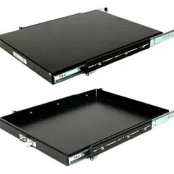 StarTech 1U Sliding Server Rack Mount Keyboard Shelf Tray, 55lbs (25Kg), 22in (55cm) Deep Steel Pull Out Drawer for 19" Equipment Rack