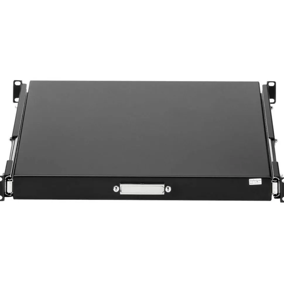 StarTech 1U Sliding Server Rack Mount Keyboard Shelf Tray, 55lbs (25Kg), 22in (55cm) Deep Steel Pull Out Drawer for 19" Equipment Rack