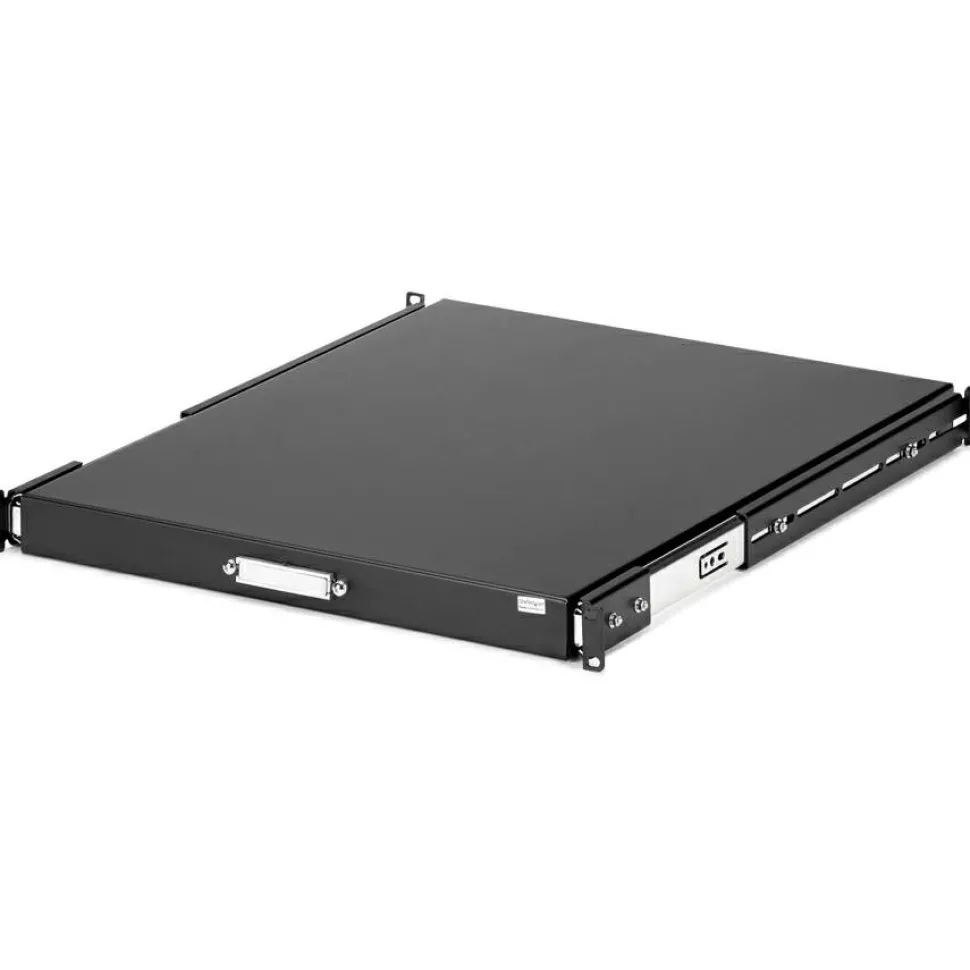 StarTech 1U Sliding Server Rack Mount Keyboard Shelf Tray, 55lbs (25Kg), 22in (55cm) Deep Steel Pull Out Drawer for 19" Equipment Rack