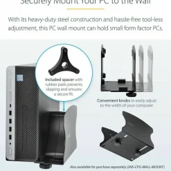StarTech Wall Mount Workstation, VESA Mount 22lb/10kg, Fully Articulating Monitor Mount/Keyboard Tray, Standing Desk w/PC Bracket, TAA