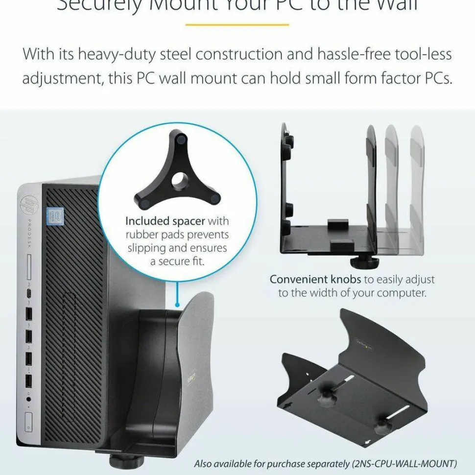 StarTech Wall Mount Workstation, VESA Mount 22lb/10kg, Fully Articulating Monitor Mount/Keyboard Tray, Standing Desk w/PC Bracket, TAA