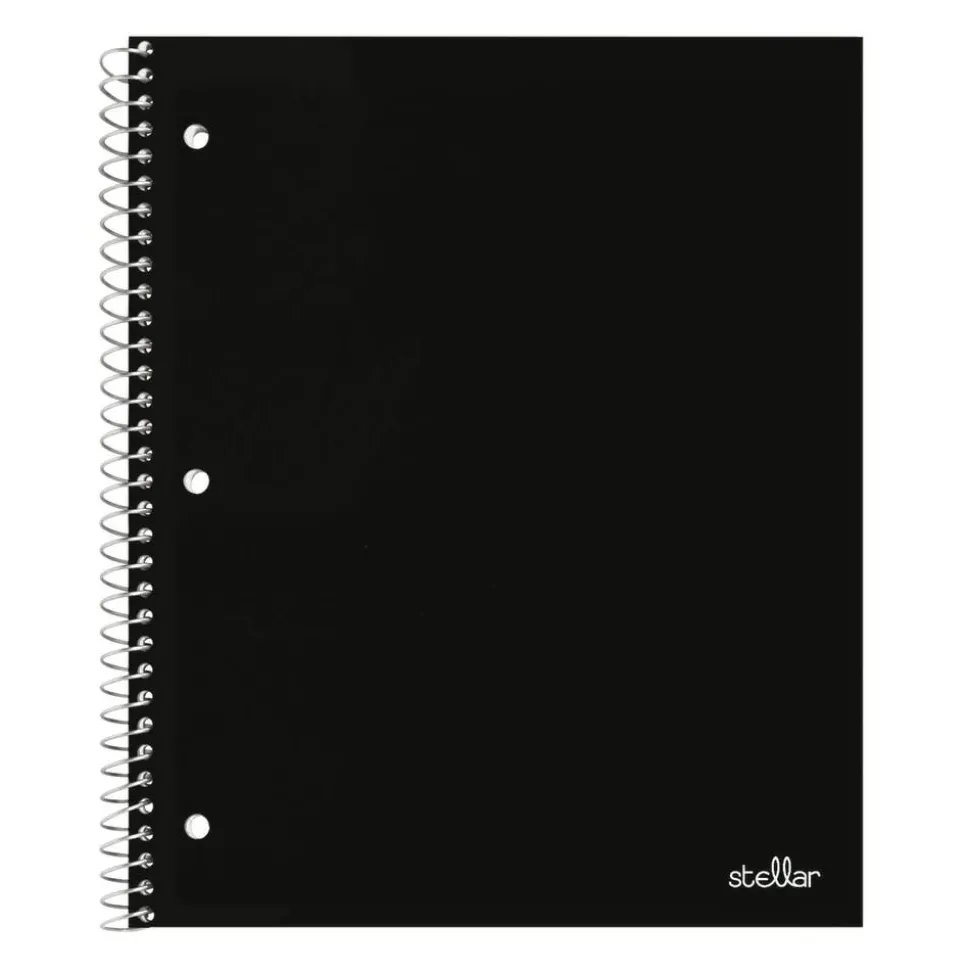 Stellar Poly Notebook, 8-1/2" x 11", 1 Subject, College Ruled, 100 Sheets, Black