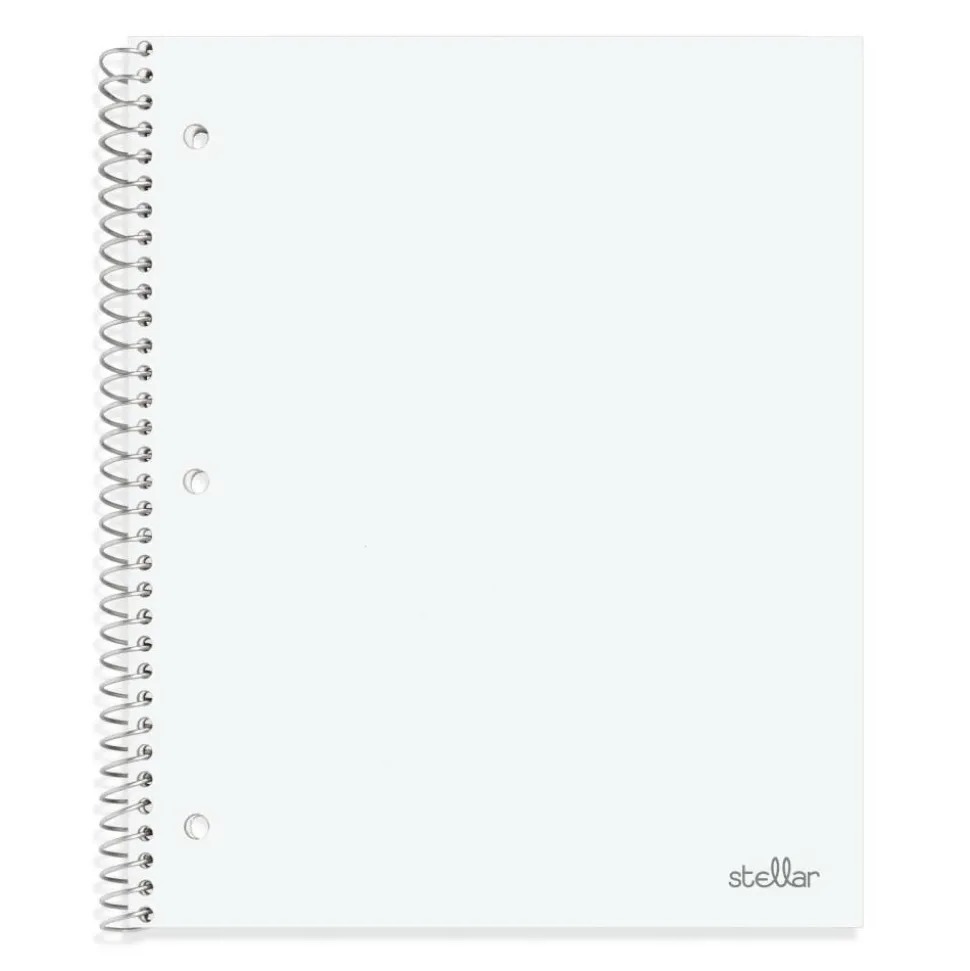 Stellar Poly Notebook, 8-1/2" x 11", 1 Subject, College Ruled, 100 Sheets, White
