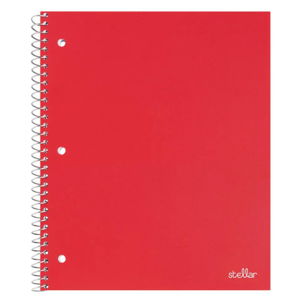 Stellar Poly Notebook, 8-1/2" x 11", 1 Subject, College Ruled, 100 Sheet, Red