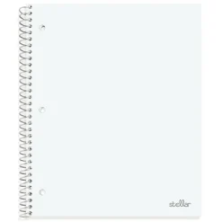 Stellar Poly Notebooks, 8" x 10-1/2", 1 Subject, Wide Ruled, 100 Sheets, Assorted Colors, Pack Of 4 Notebooks