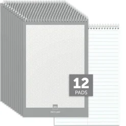 Steno Books, 6" x 9", Gregg Ruled, 70 Sheets, White, Pack Of 12