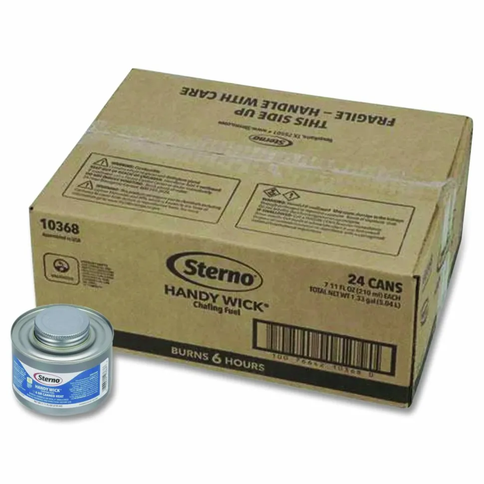 Sterno Chafing Fuel Can With Stem Wick, Methanol, 6 Hour Burn, 1.89 g, 24/Carton