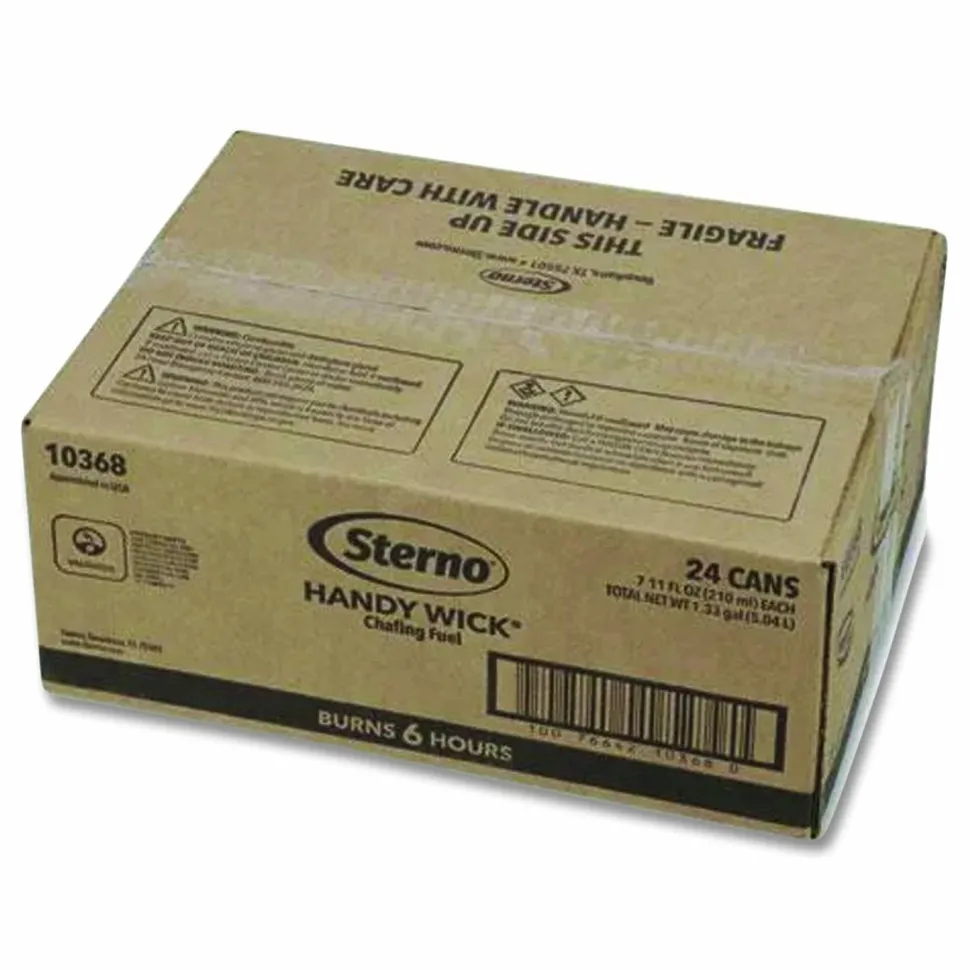 Sterno Chafing Fuel Can With Stem Wick, Methanol, 6 Hour Burn, 1.89 g, 24/Carton