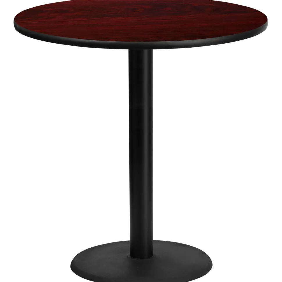 Stiles 42'' Round Mahogany Laminate Table Top with 24'' Round Bar Height Table Base