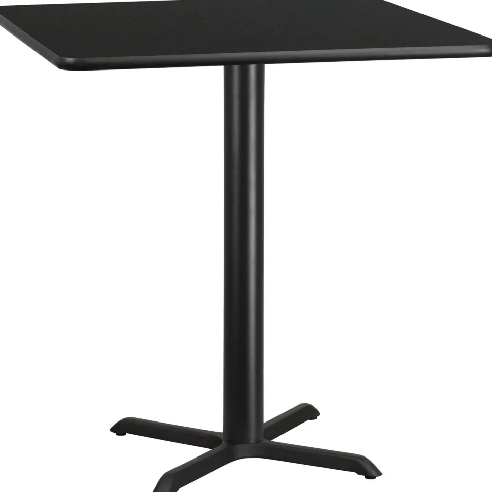 Stiles 42'' Square Black Laminate Table Top with 33'' x 33'' Table Height Base